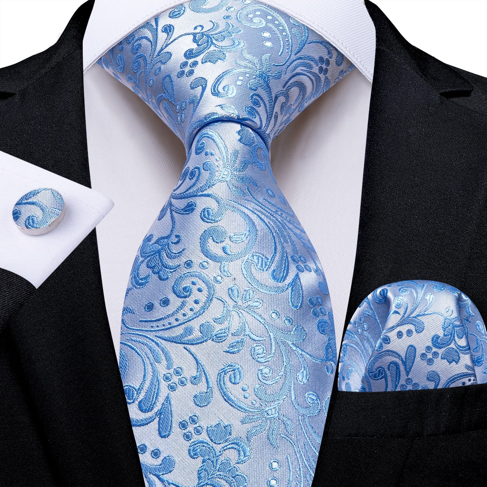 Men Tie Gold Blue Paisley