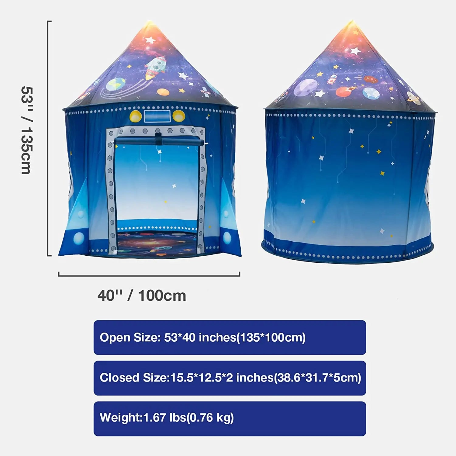 Tent - Rocket Ship Kids Pop Up Tent