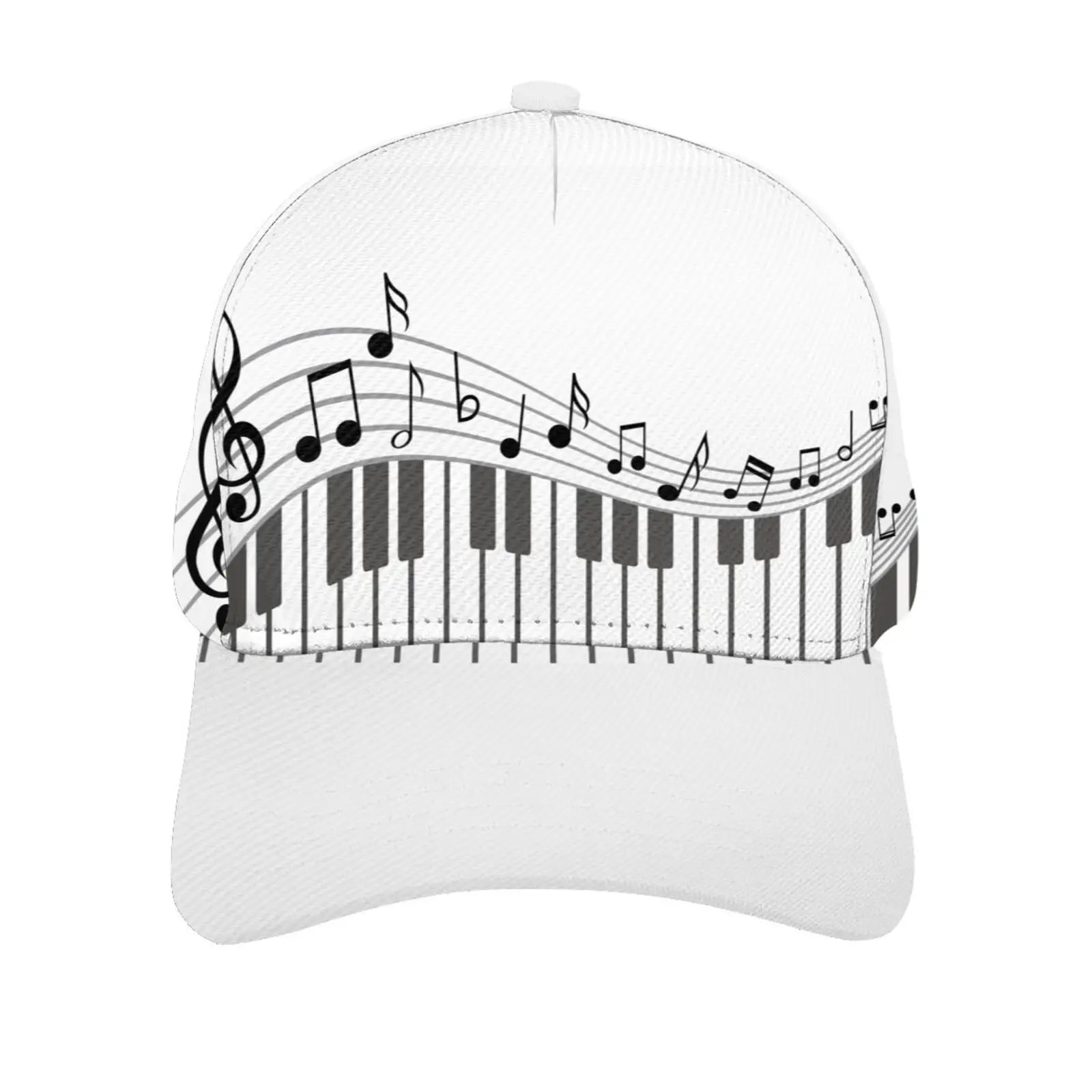 Abstract Piano Keys With Musical Notes Caps