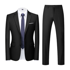 Men Suit - Jacket Vest Pants Single-breasted Slim