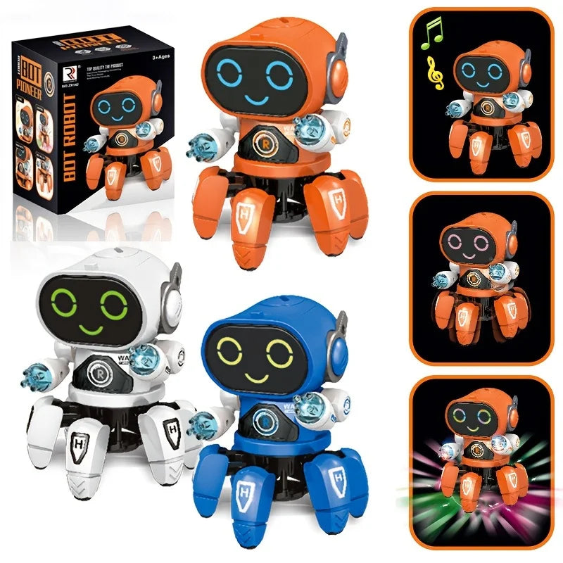 Toy - Cute 6-Claw LED Light Musical Dancing Robot