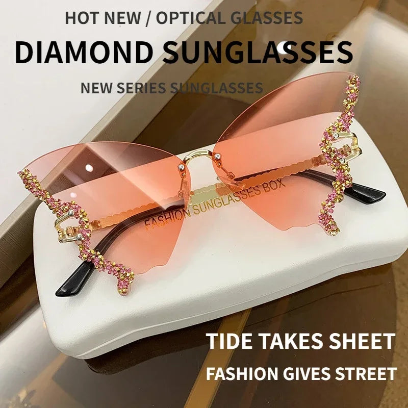 Luxury Diamond Butterfly Sunglasses