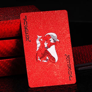 Red plastic playing cards