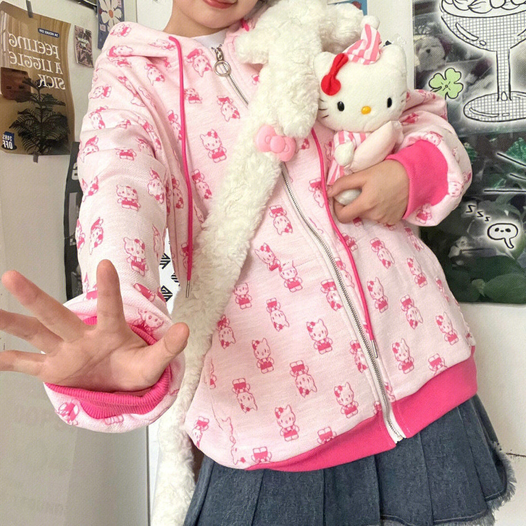 Coat - Hello Kitty Fashion Pink Hoodie