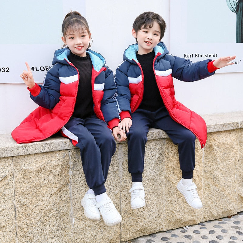 Coat - Red Girls or Boy  Warm Long Puffer Jackets