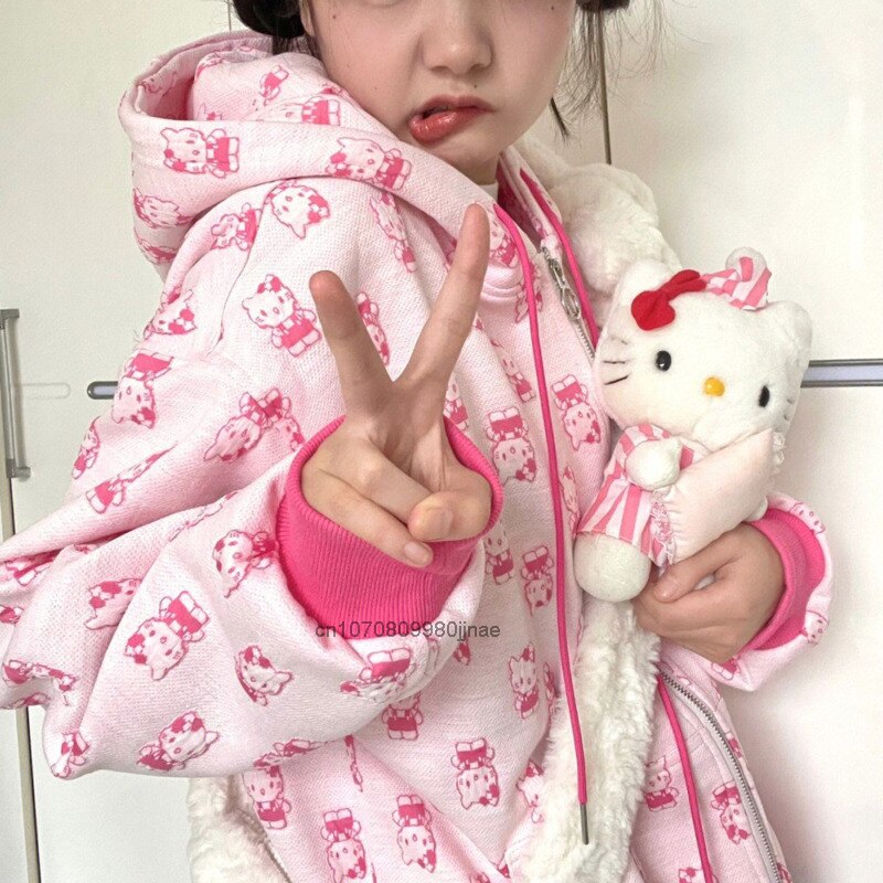 Coat - Hello Kitty Fashion Pink Hoodie