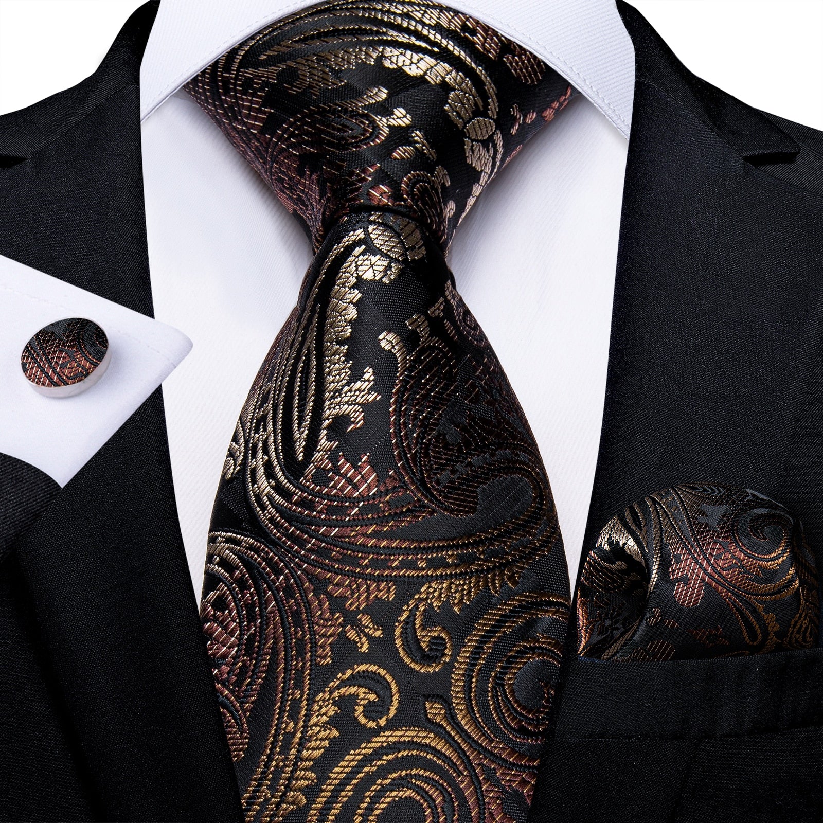 Men Tie Gold Blue Paisley