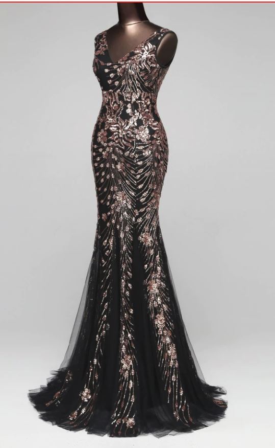 Double-V Mermaid  Evening Dress