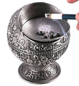 Ashtray - Durable Portable Alloy Round Ball Ashtray