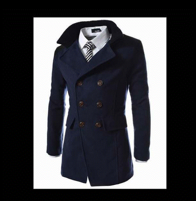 Autumn Long Wool  Men Fashion Coat