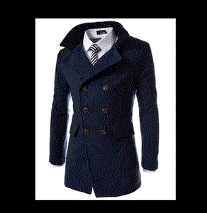 Autumn Long Wool  Men Fashion Coat