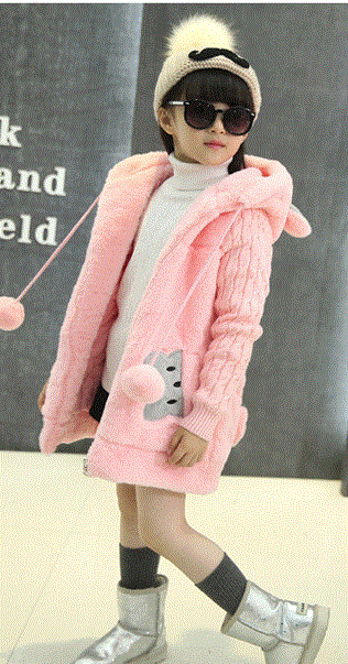 New Cartoon Rabbit Winter Girls Parka