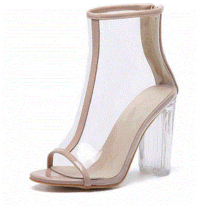 Transparent Boot Sandals Peep Toe Kim Kardashian Shoes