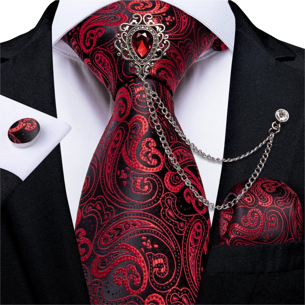 Red Fashion 8cm Men's Silk Tie