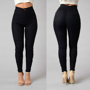 Jeans - Solid Color Skinny Jeans