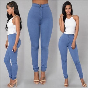 Jeans - Solid Color Skinny Jeans