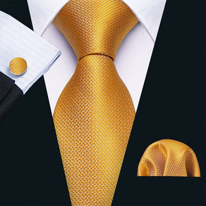 Gold Paisley Men Silk Necktie Fashion