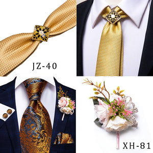 Silk Men Tie Floral Red Blue Neckties