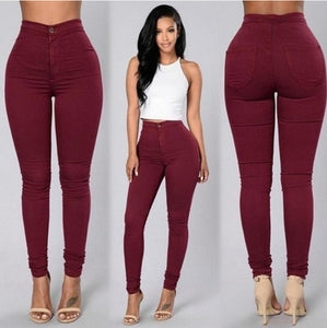 Jeans - Solid Color Skinny Jeans