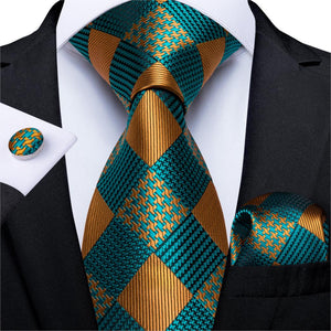 Tie -  Novelty Design Silk Teal Green Paisley Tie