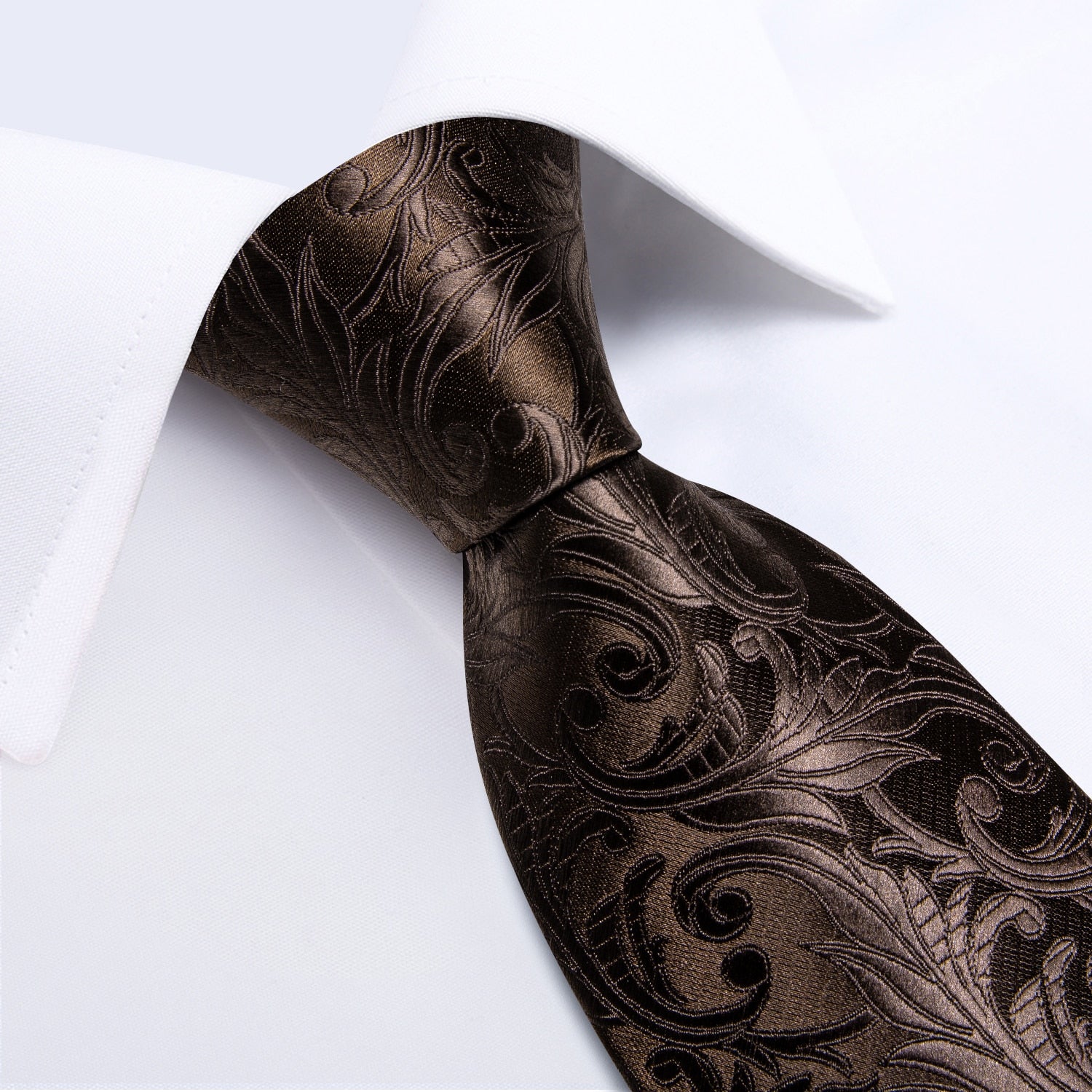 Brown Paisley Tie Men's Neck Tie Set