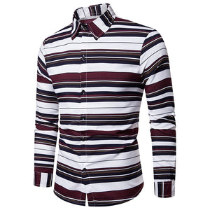 Colors Striped Long Sleeve Mens Shirt