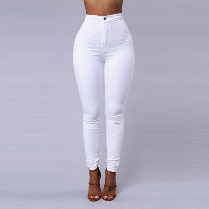 Jeans - Solid Color Skinny Jeans