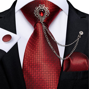 Red Fashion 8cm Men's Silk Tie