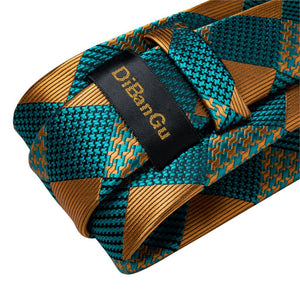 Tie -  Novelty Design Silk Teal Green Paisley Tie