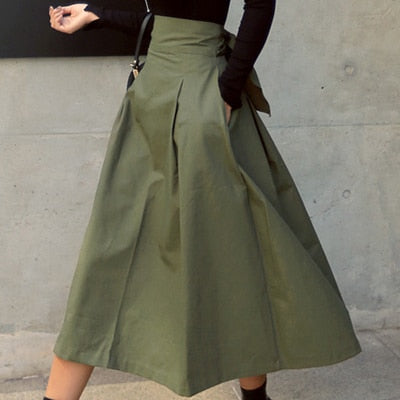 Solid Color Big Swing Skirt