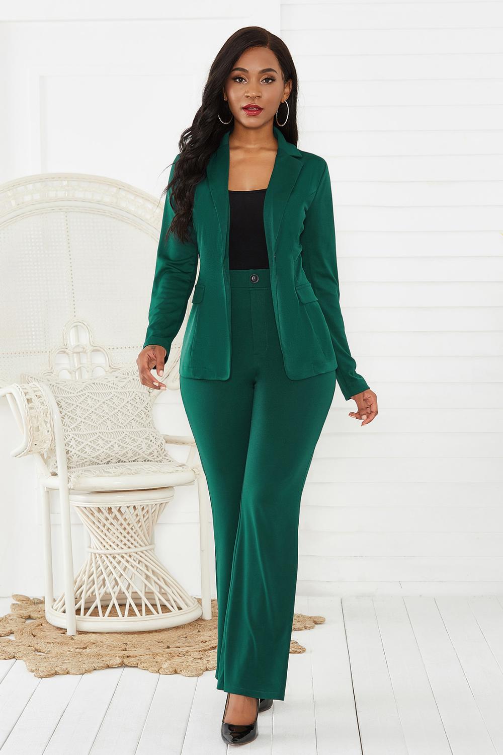 Two piece set long sleeve pant suit