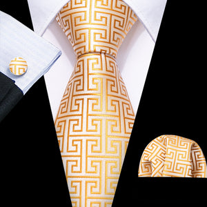 Gold Paisley Men Silk Necktie Fashion