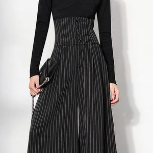 Casual Striped Wide Leg Pants