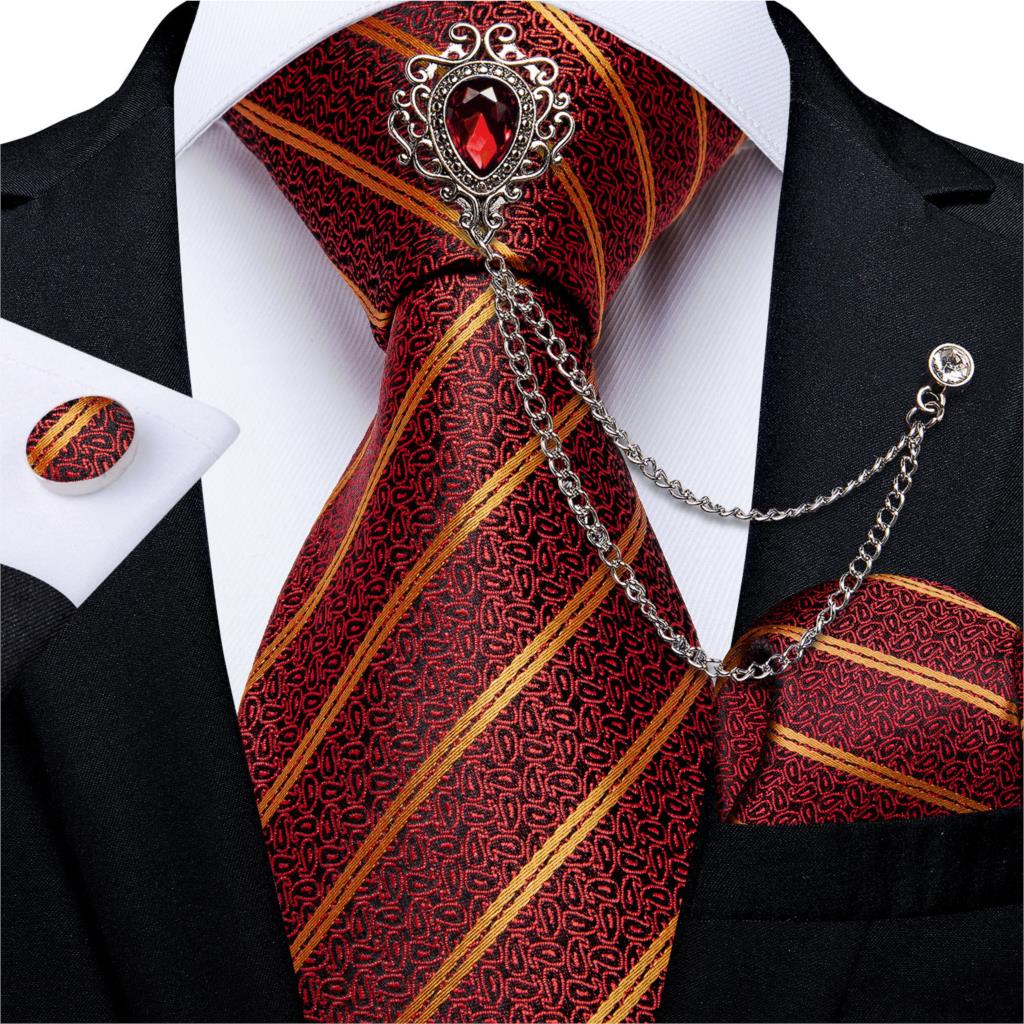 Red Fashion 8cm Men's Silk Tie