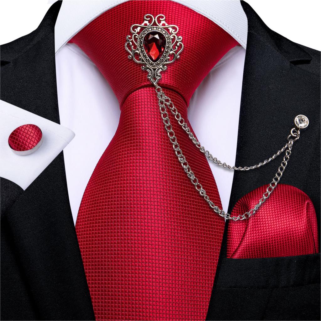 Red Fashion 8cm Men's Silk Tie