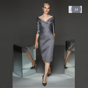 Simple Modern Sheath Lilac Satin Plunge Dress