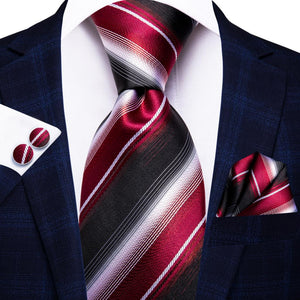 Silk Men Tie Floral Red Blue Neckties