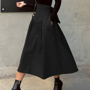 Solid Color Big Swing Skirt