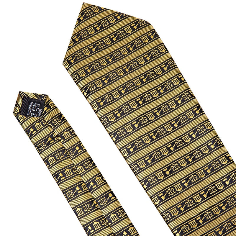 Gold Paisley Men Silk Necktie Fashion