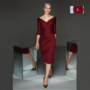 Simple Modern Sheath Lilac Satin Plunge Dress