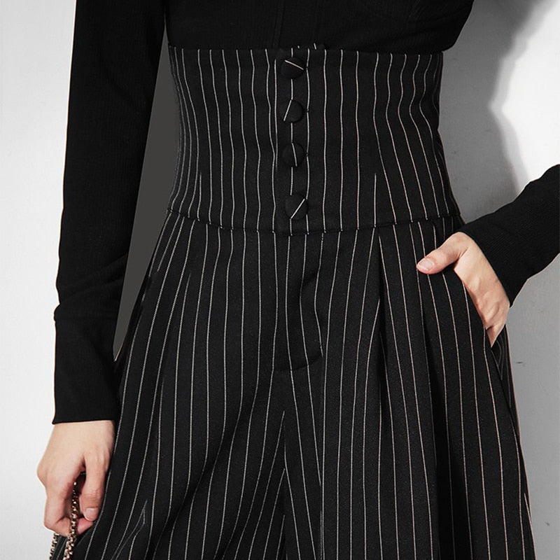 Casual Striped Wide Leg Pants