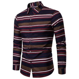 Colors Striped Long Sleeve Mens Shirt