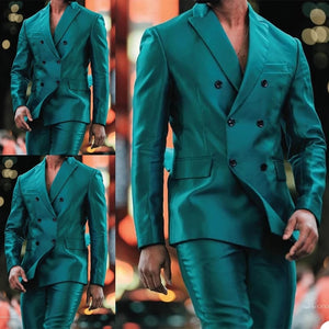 Suit - Shiny Satin Design Jacket pants