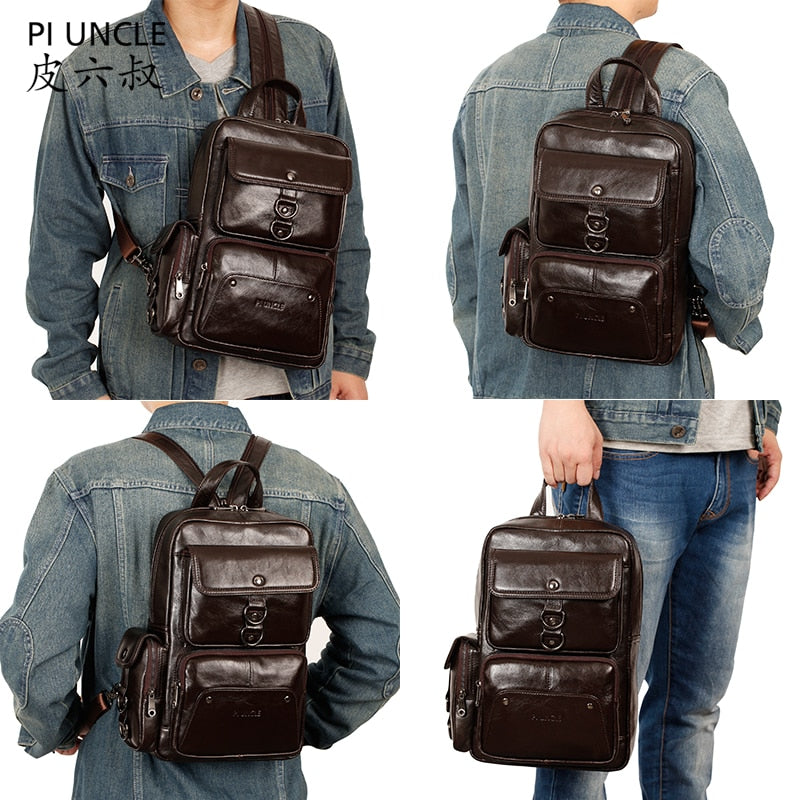 Luxury Brand Genuine Leather Backpack