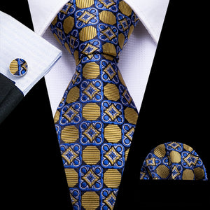 Gold Paisley Men Silk Necktie Fashion