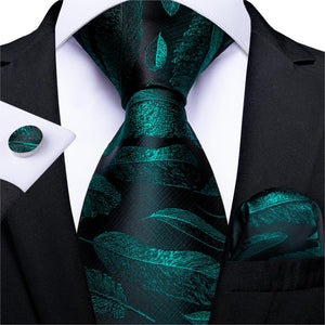 Tie -  Novelty Design Silk Teal Green Paisley Tie