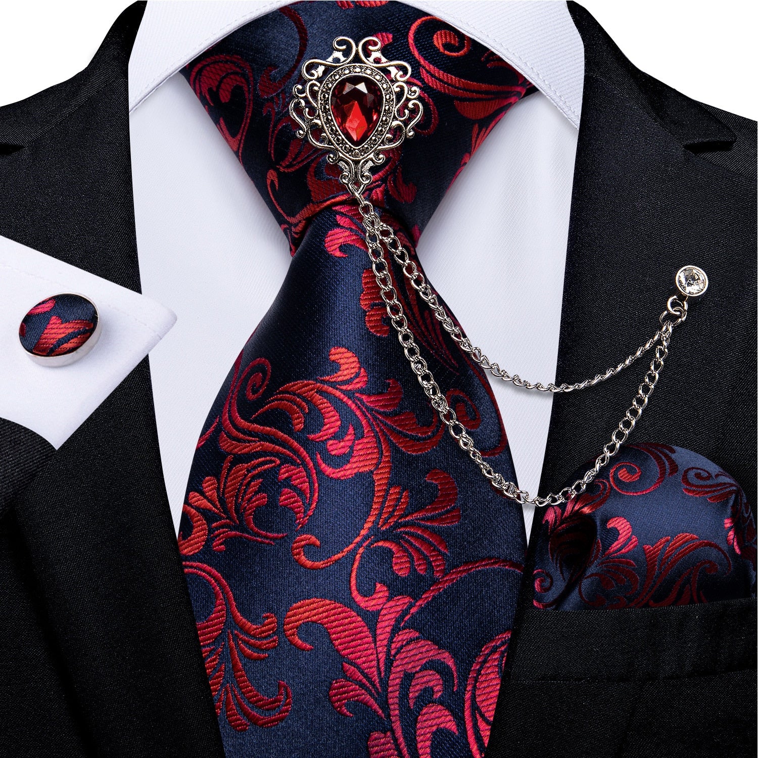 Red Fashion 8cm Men's Silk Tie