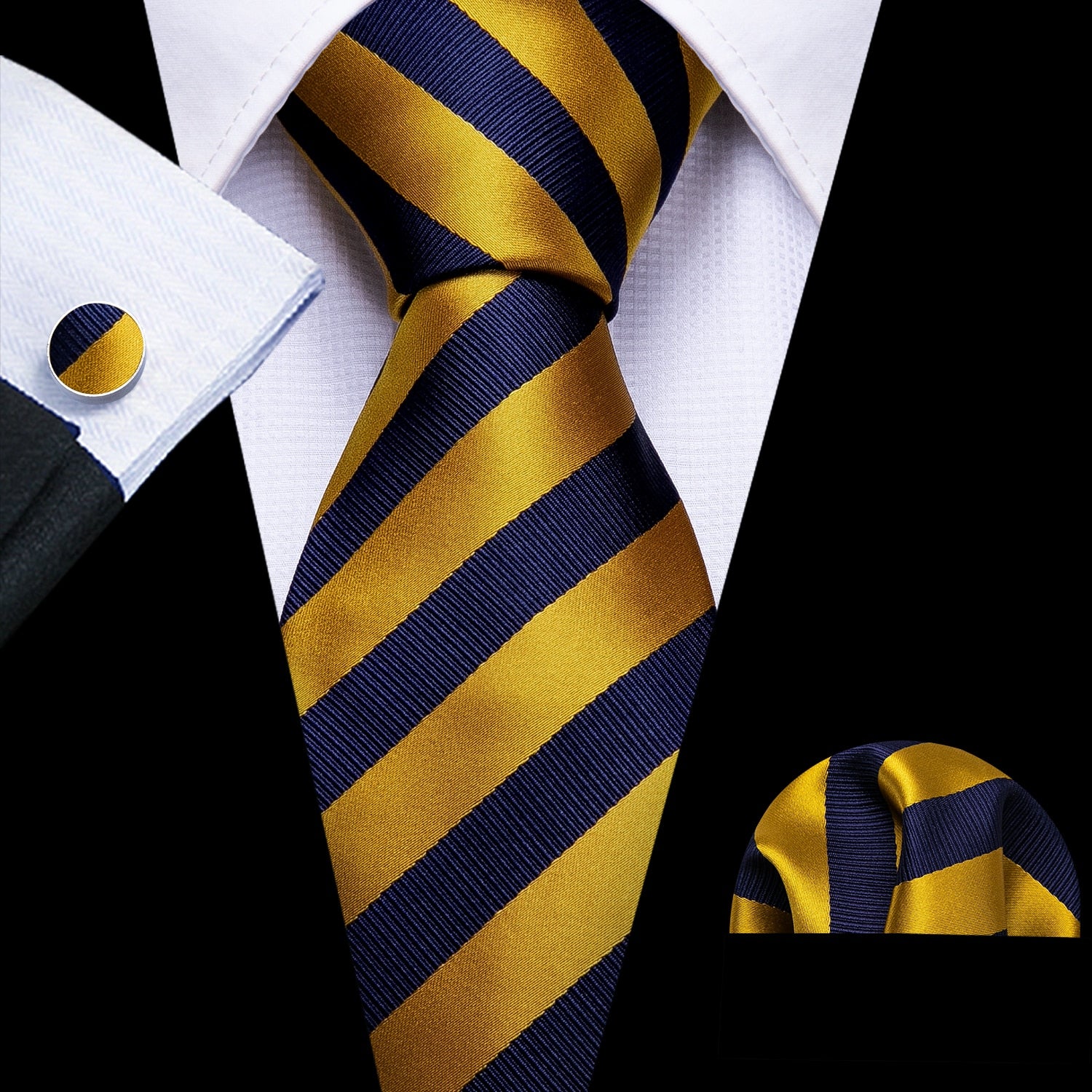 Ties Hanky Cufflinks Silk Set