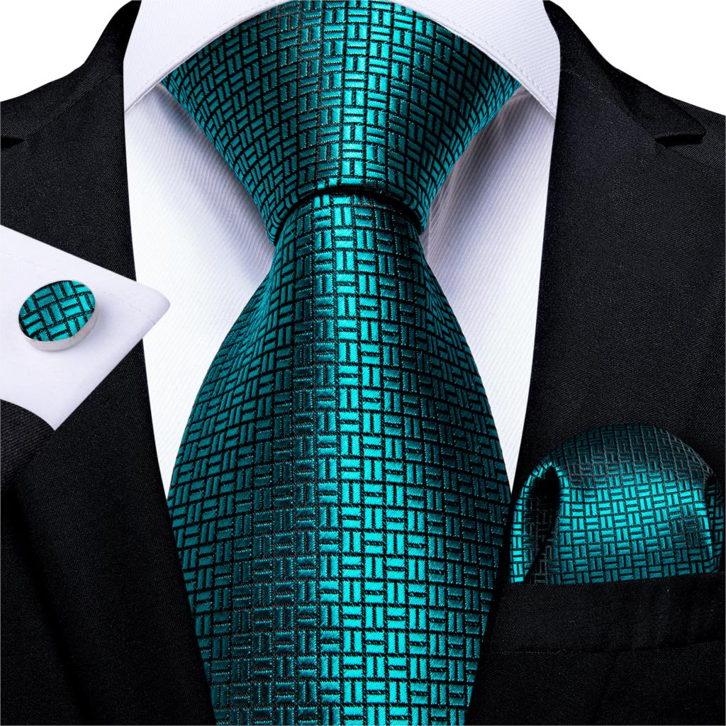 Tie -  Novelty Design Silk Teal Green Paisley Tie