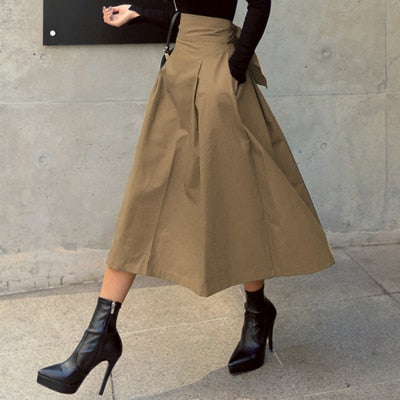 Solid Color Big Swing Skirt